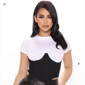 Black and White Corset Top